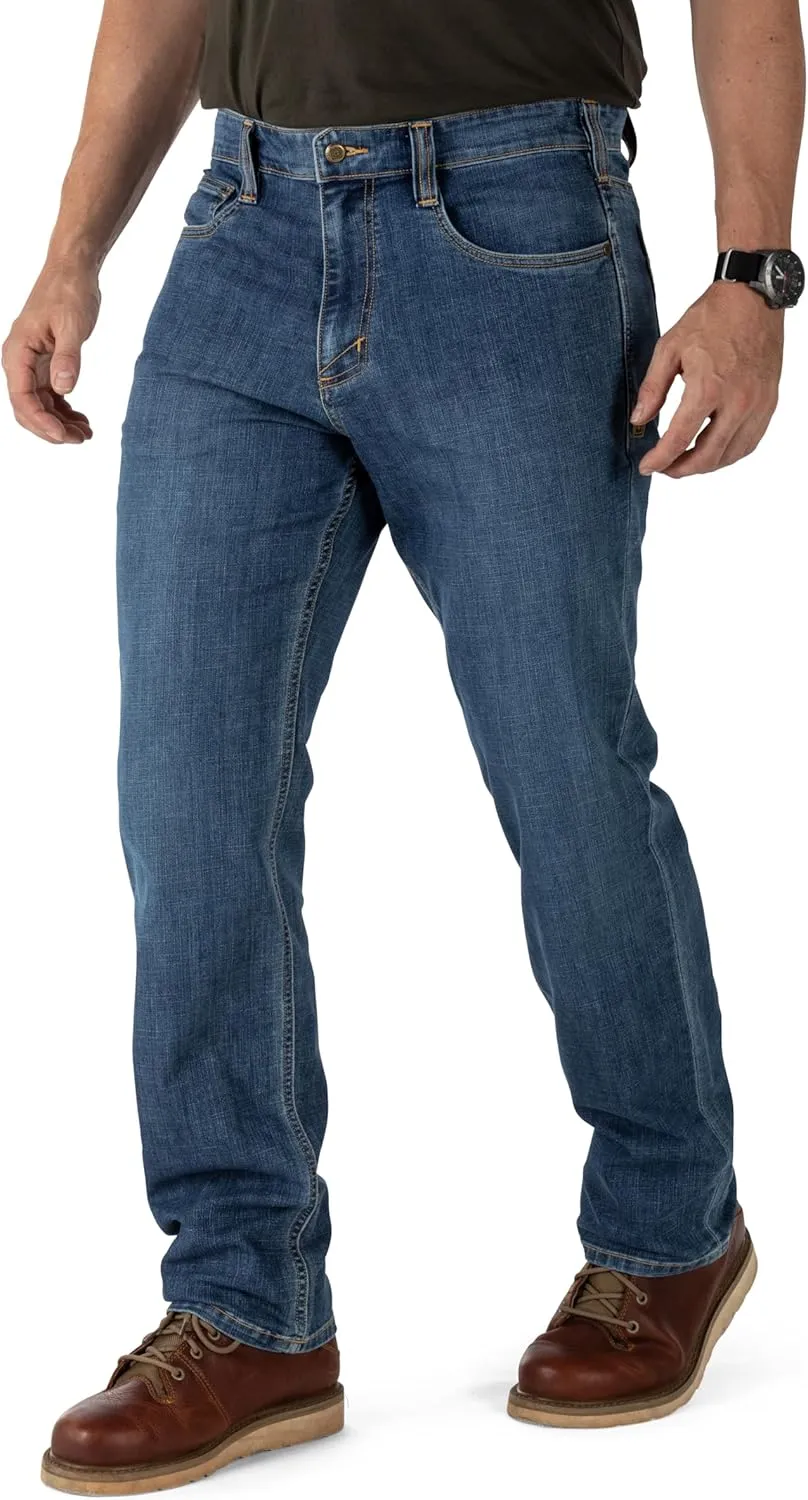 5.11 Tactical Men's Defender-Flex Regular Fit Jeans, 7 Pockets, Fitted Waistband, Style 74477