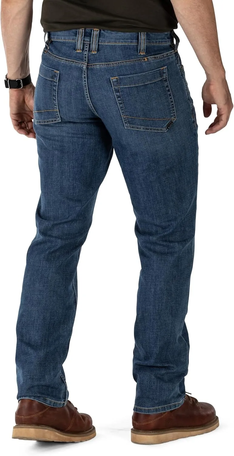 5.11 Tactical Men's Defender-Flex Regular Fit Jeans, 7 Pockets, Fitted Waistband, Style 74477