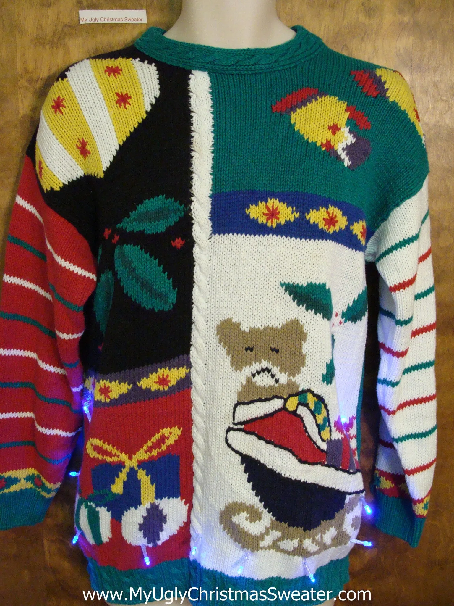 Bold and Not So Beautiful 80s Light Up Ugly Xmas Sweater