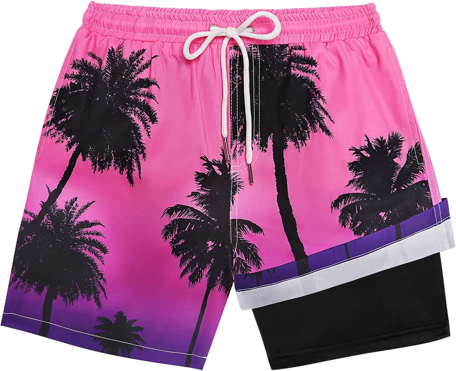Boys Swim Trunks with Boxer Brief Liner Compression Swim Shorts Quick Dry Bathing Suit Swimwear 5-20 Years
