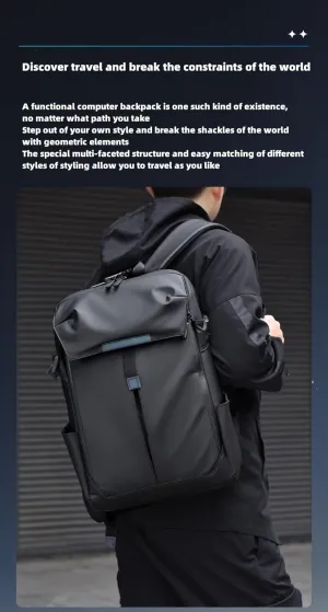 Business Travel Computer Bag Large Capacity Backpack Basketball Bag Helmet Bag Outdoor Cycling Bag (Upgraded black)