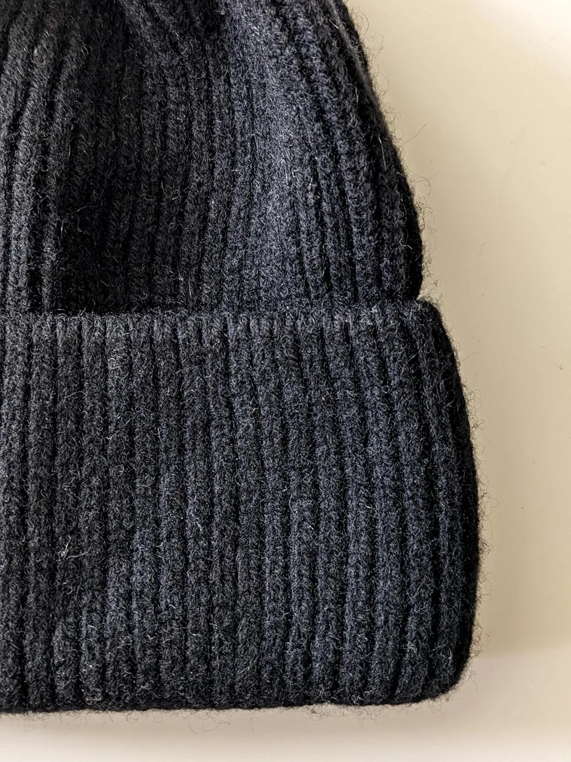 Cashmere Rolled Out Cuff Ribbed snug fit Beanie, Warm Winter Knitted hat CSH1102