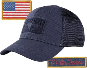 Condor MESH Fitted Tactical Cap Bundle - We The People & USA - Choose Size