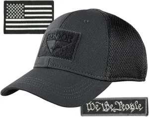 Condor MESH Fitted Tactical Cap Bundle - We The People & USA - Choose Size