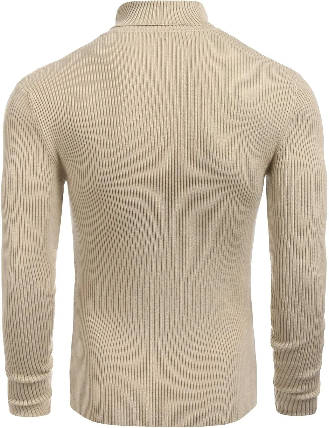 COOFANDY Mens Ribbed Slim Fit Knitted Pullover Casual Turtleneck Sweater