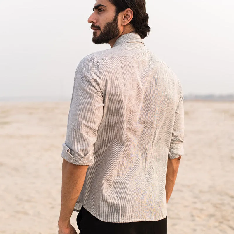 Cotton Shirt For Men | Half Sleeves | Collared | Grey