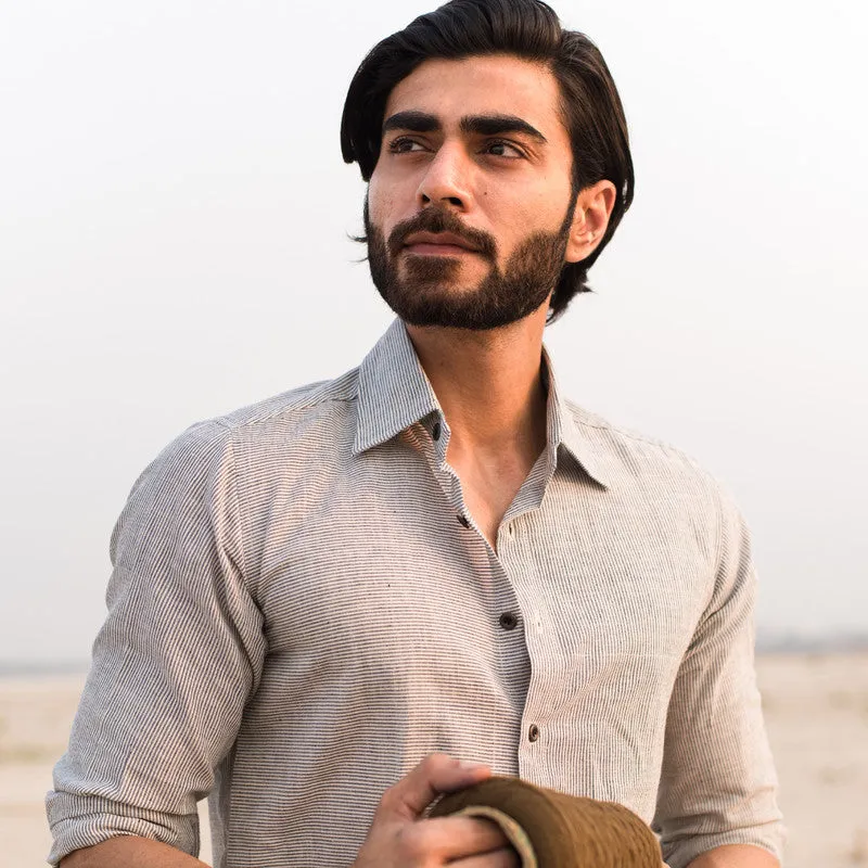 Cotton Shirt For Men | Half Sleeves | Collared | Grey