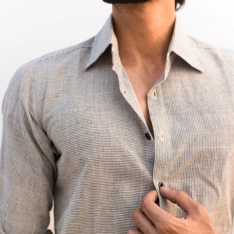 Cotton Shirt For Men | Half Sleeves | Collared | Grey