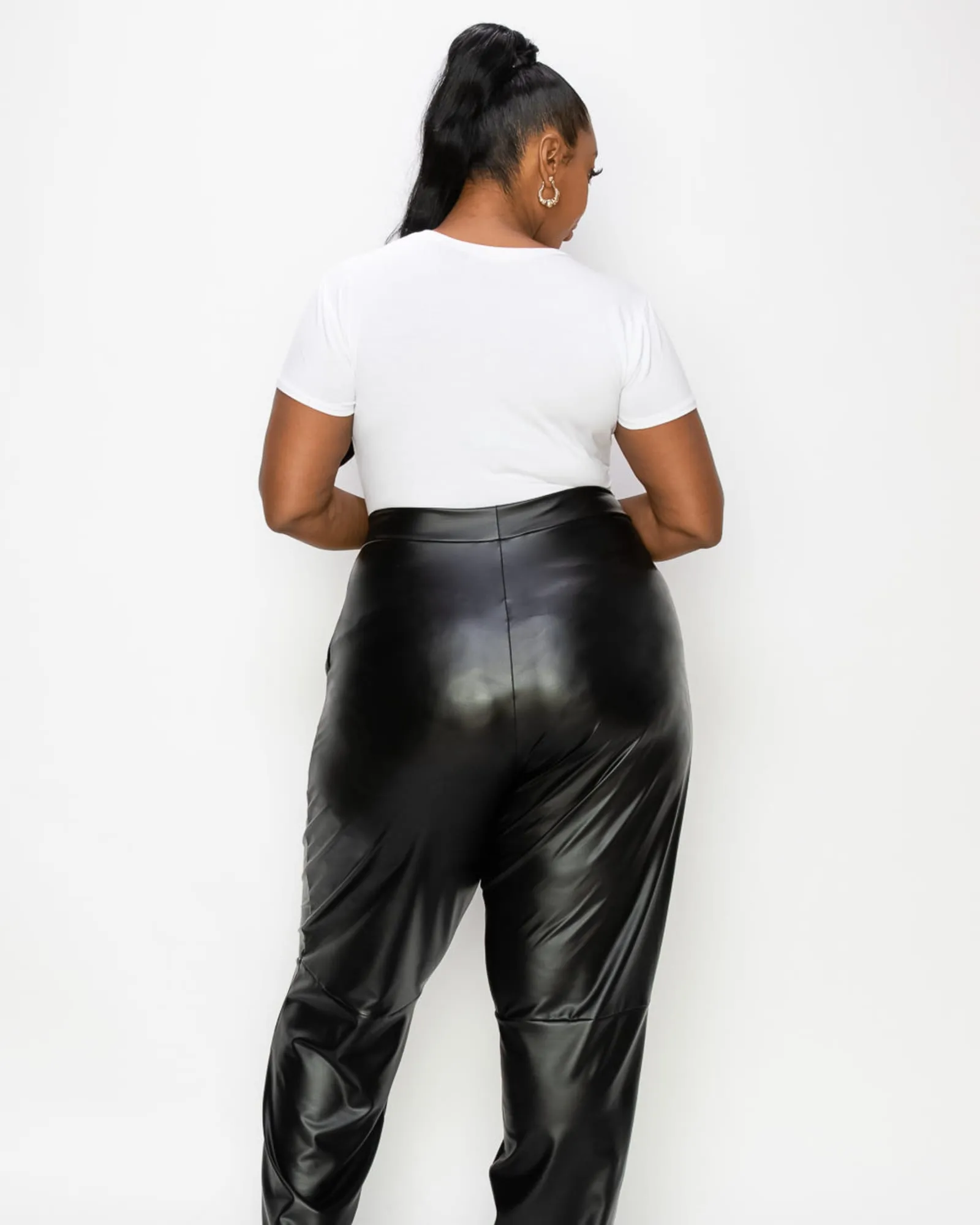 Elise Vegan Leather Pocket Pants | Black