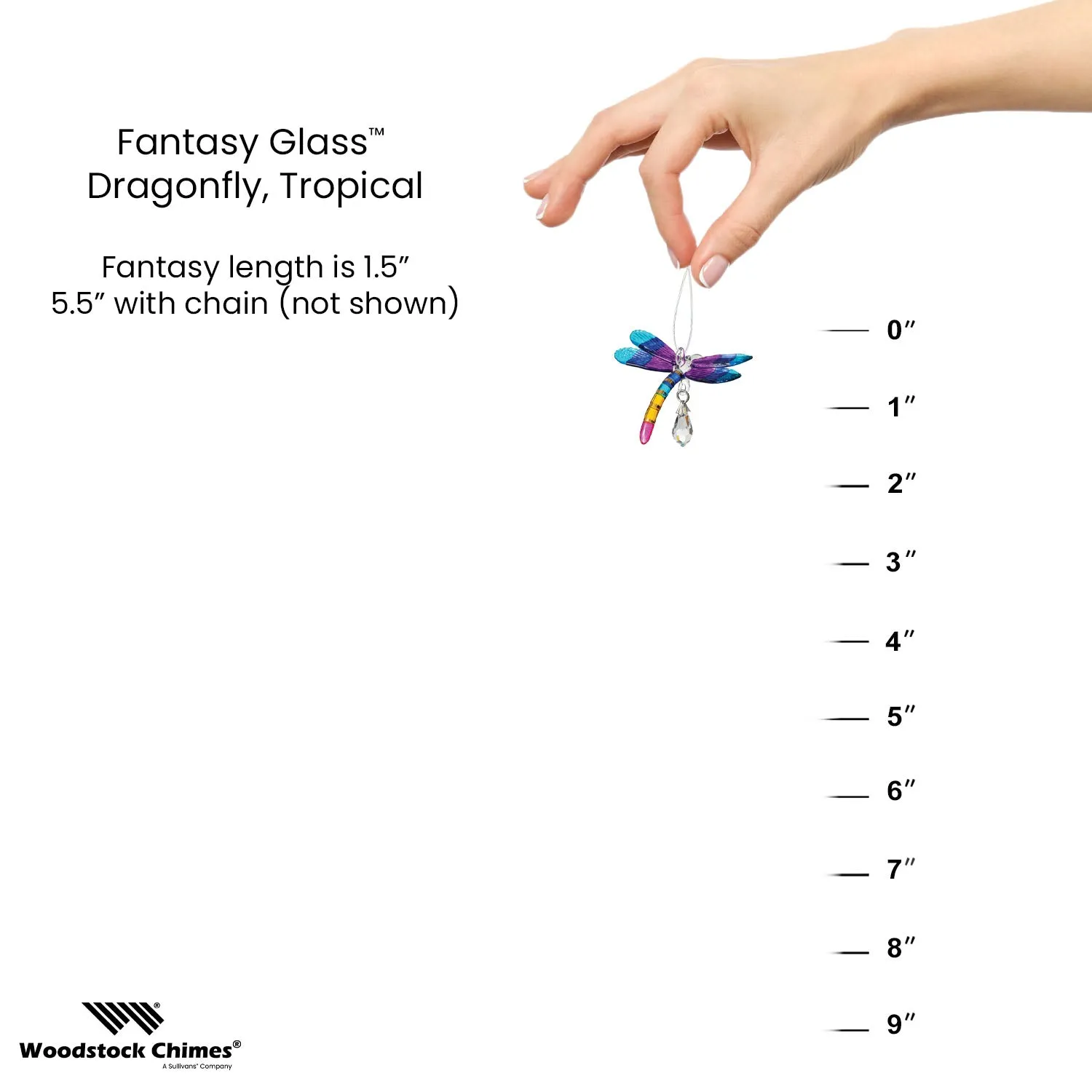 Fantasy Glass Suncatcher - Dragonfly, Tropical