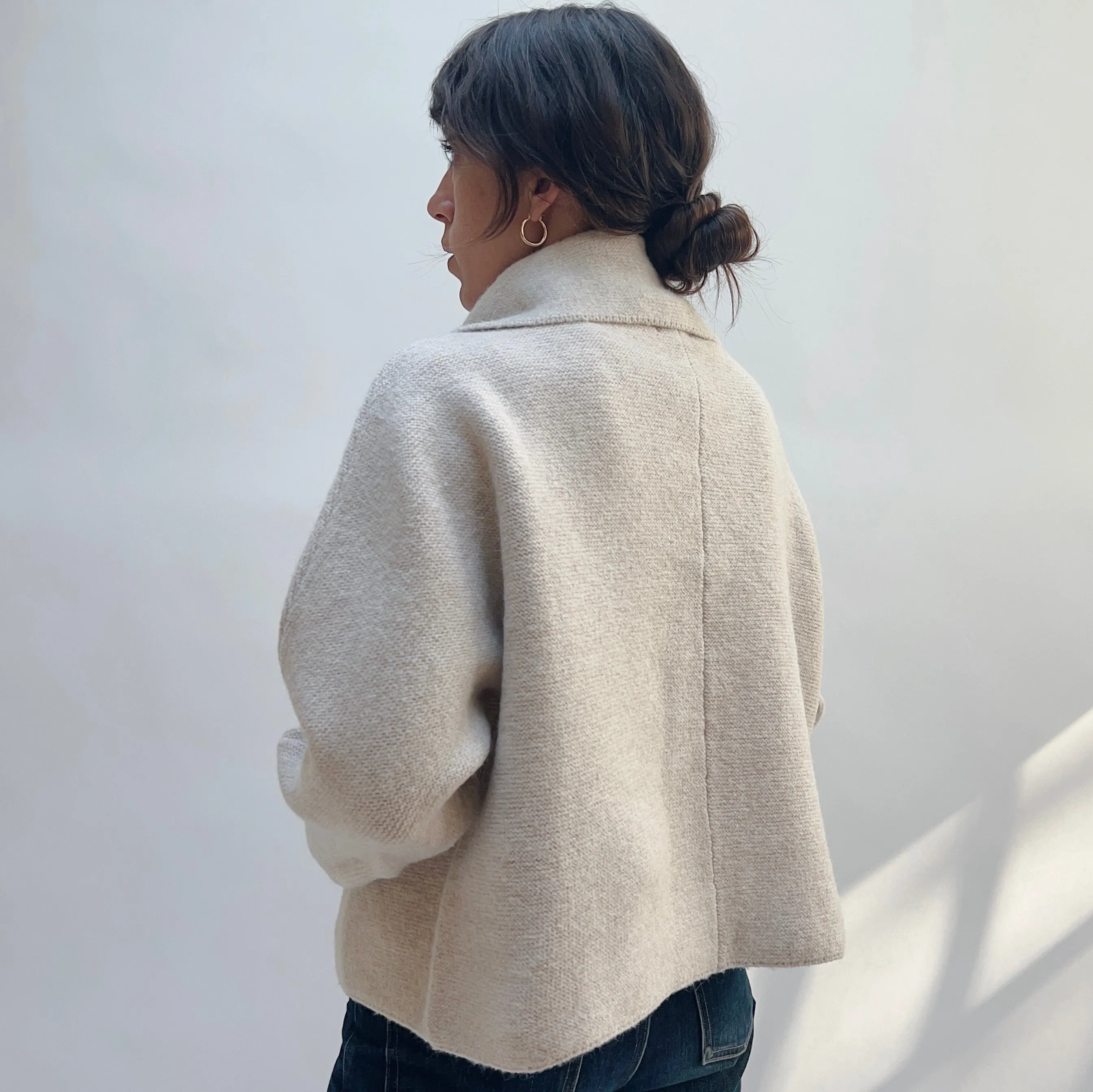 Flap Collar Jacket in Beige