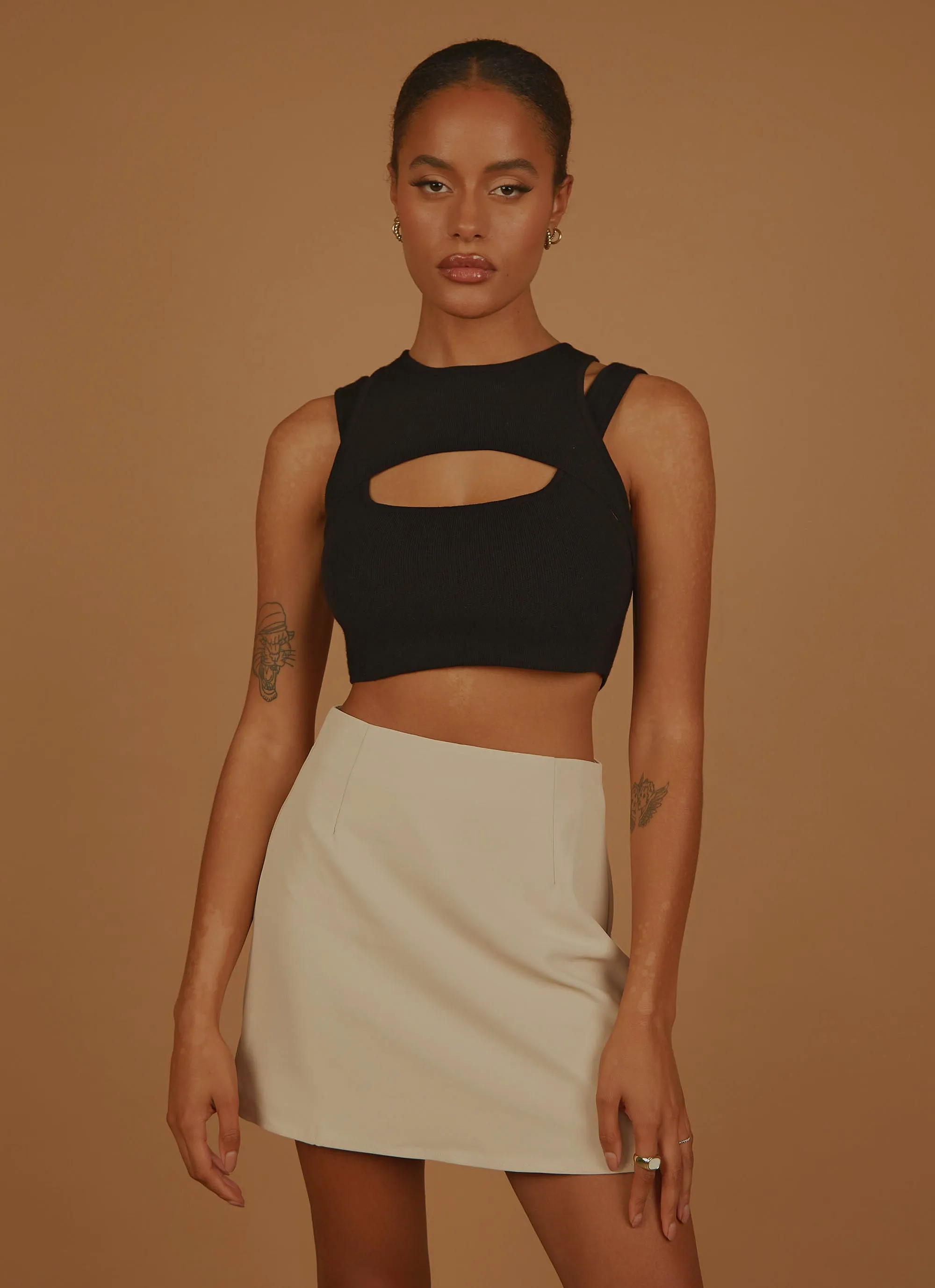 Gigi Girl Knit Crop - Black