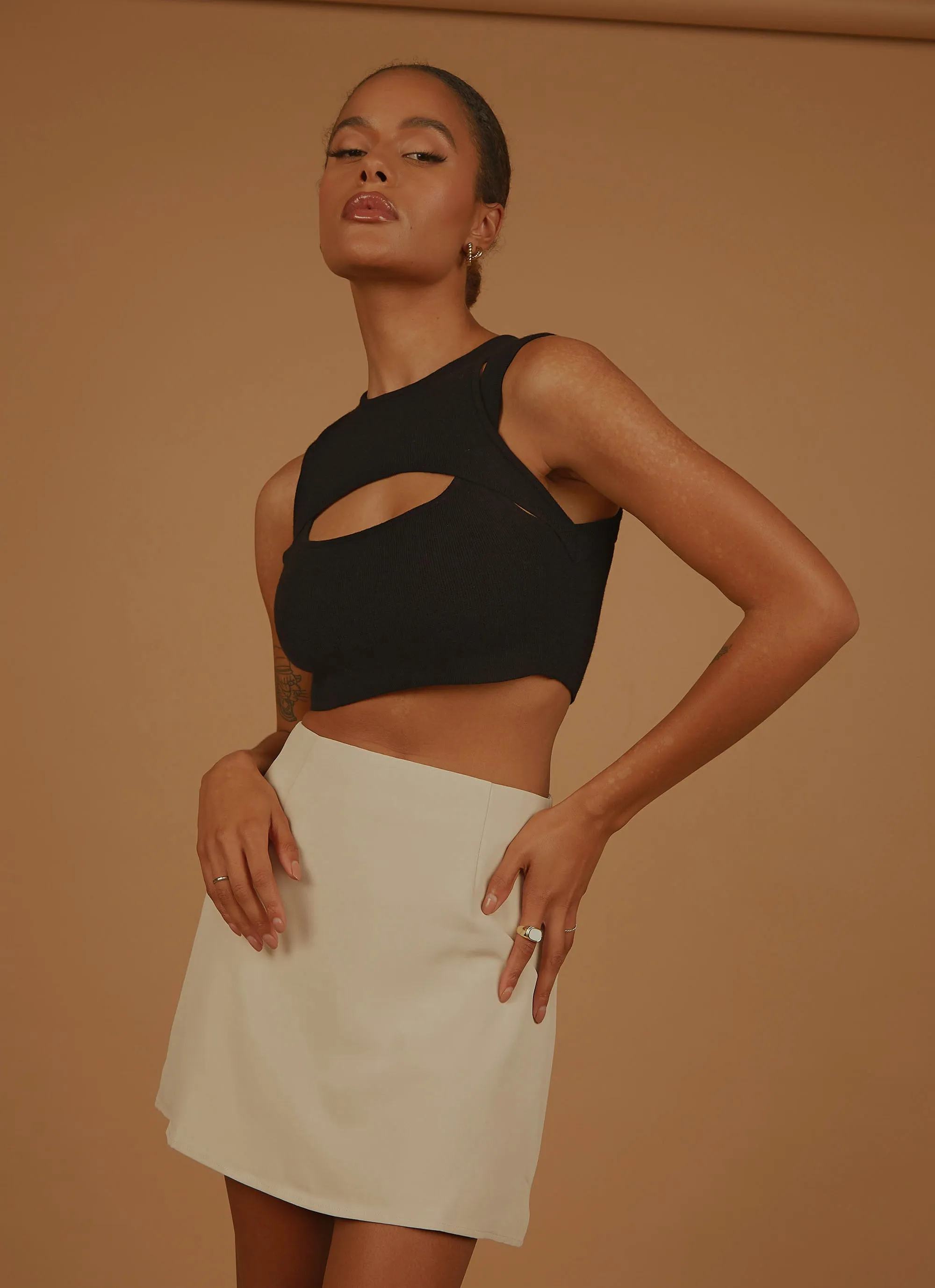 Gigi Girl Knit Crop - Black