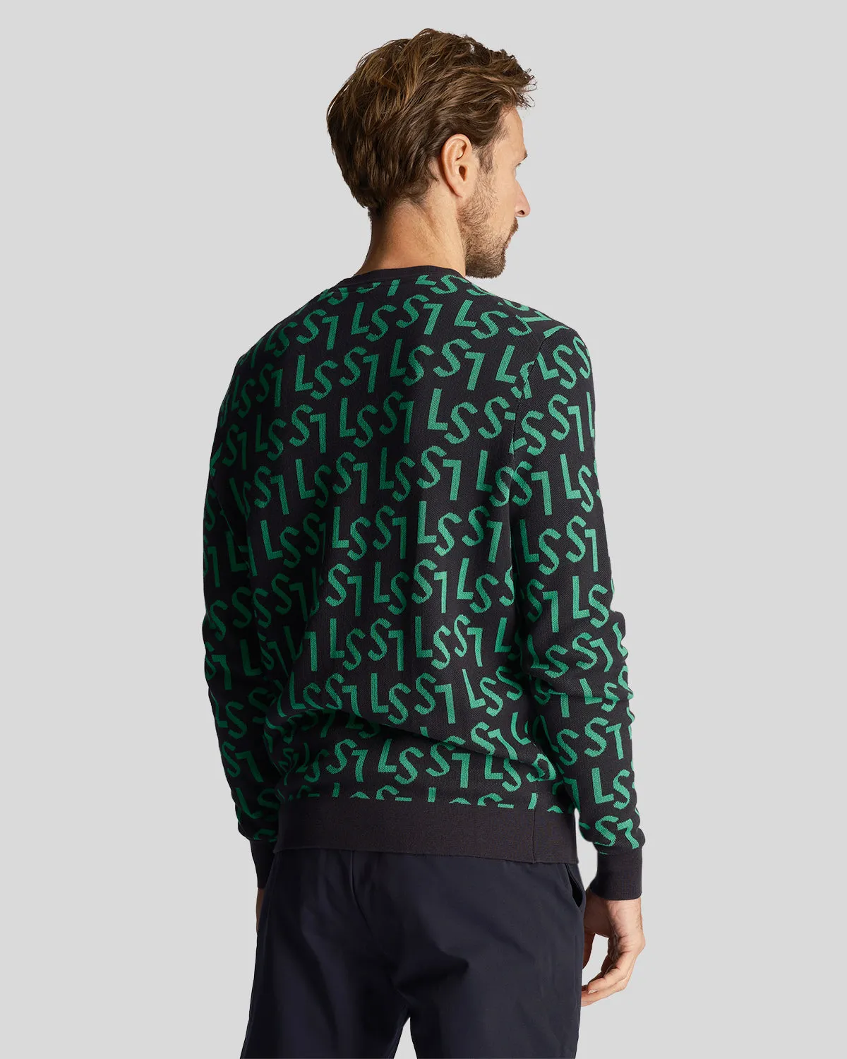 Golf Monogram Knitted Crew Neck Jumper