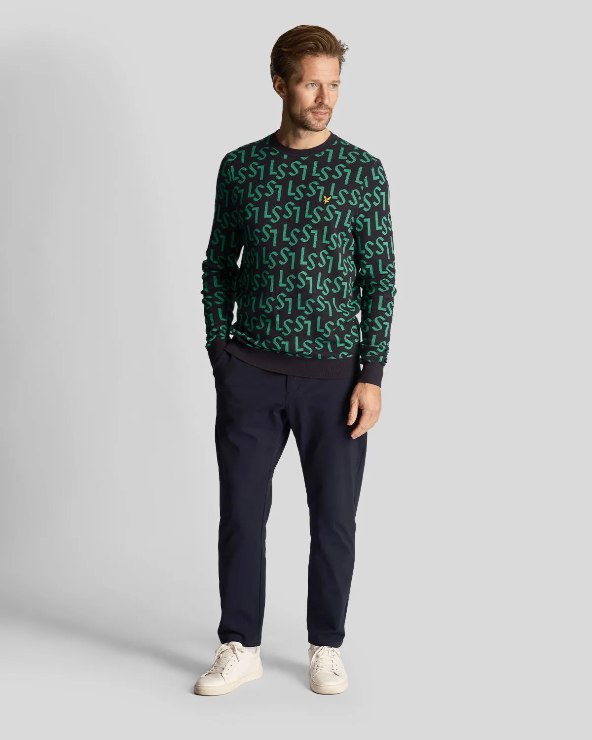 Golf Monogram Knitted Crew Neck Jumper