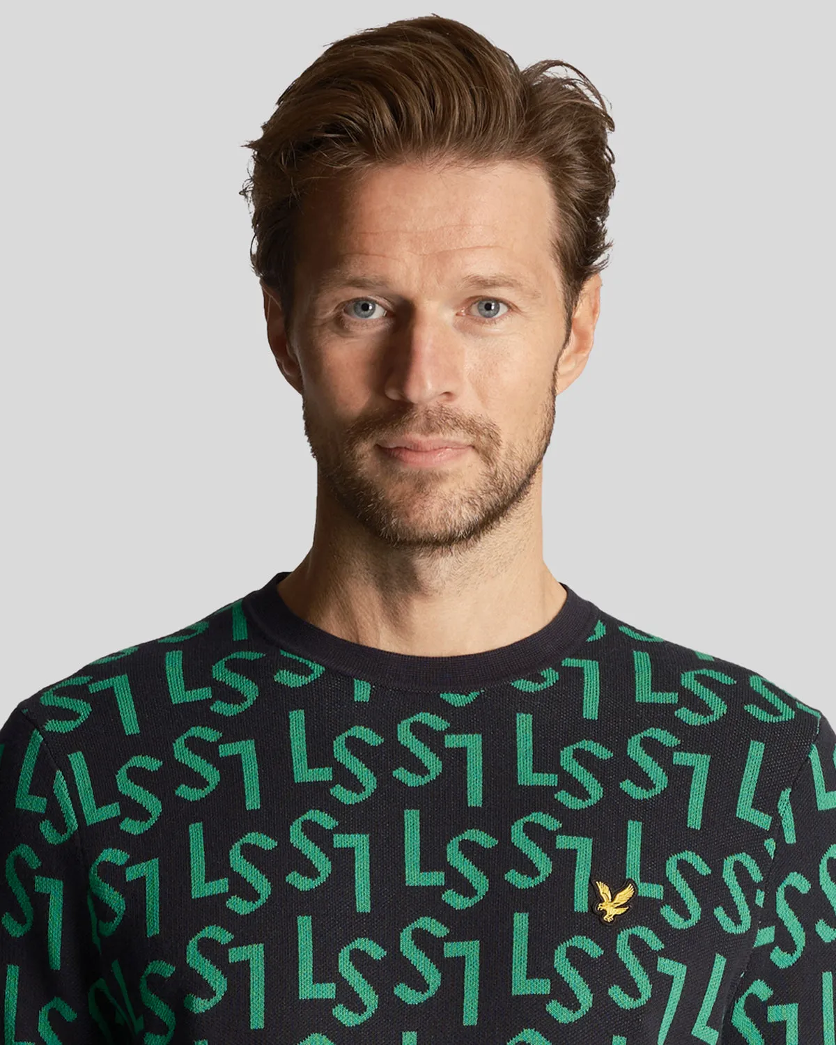 Golf Monogram Knitted Crew Neck Jumper