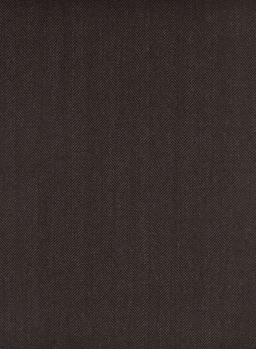 Hardy Minnis Dark Brown Herringbone Wool Jacket