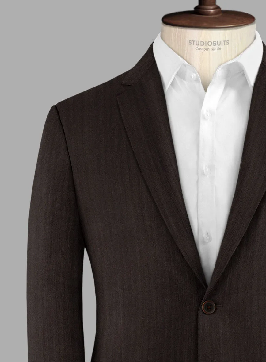 Hardy Minnis Dark Brown Herringbone Wool Jacket