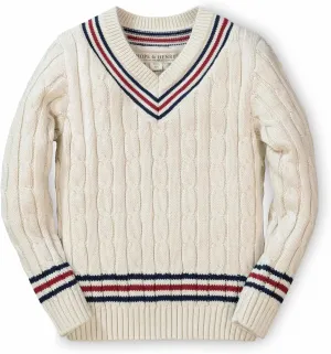 Hope & Henry Boys' Long Sleeve V-Neck Cricket Sweater