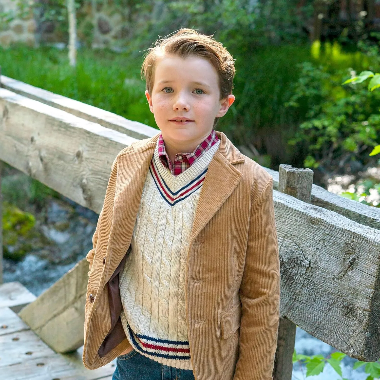 Hope & Henry Boys' Long Sleeve V-Neck Cricket Sweater