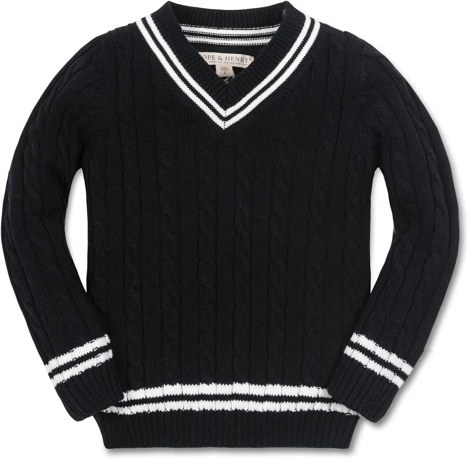 Hope & Henry Boys' Long Sleeve V-Neck Cricket Sweater
