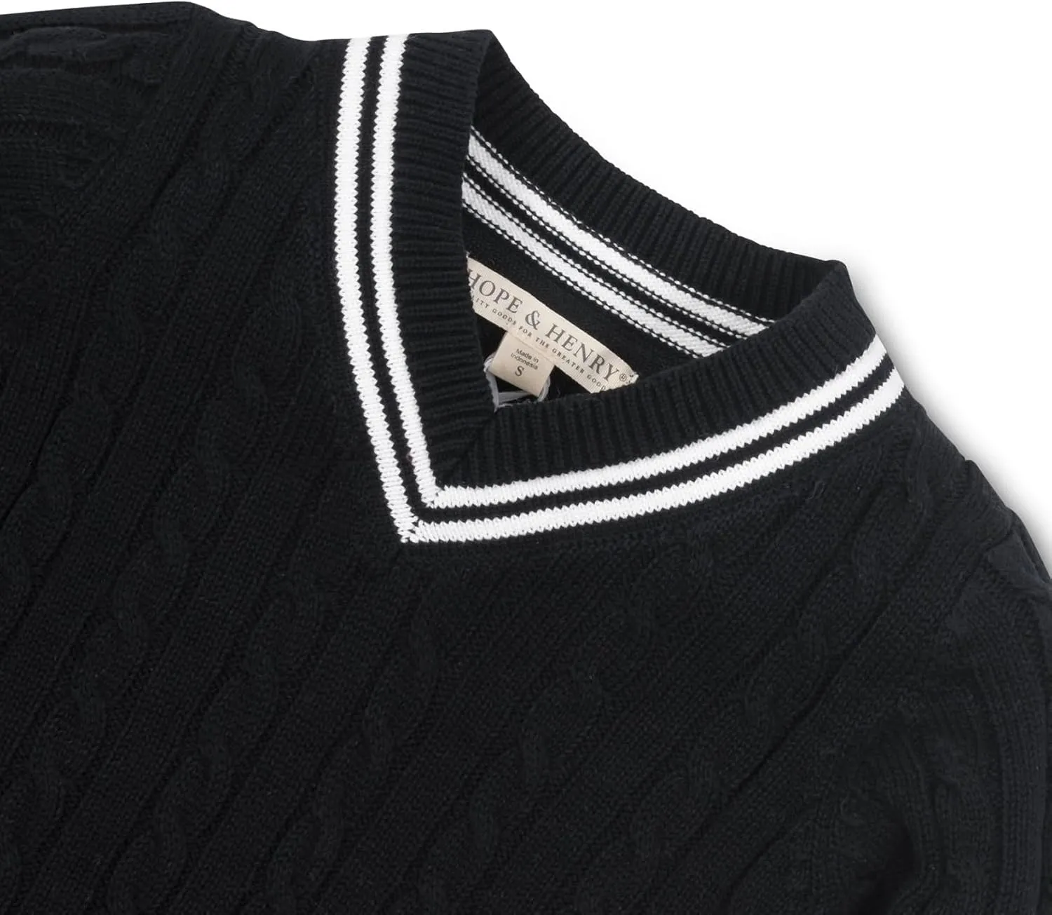Hope & Henry Boys' Long Sleeve V-Neck Cricket Sweater