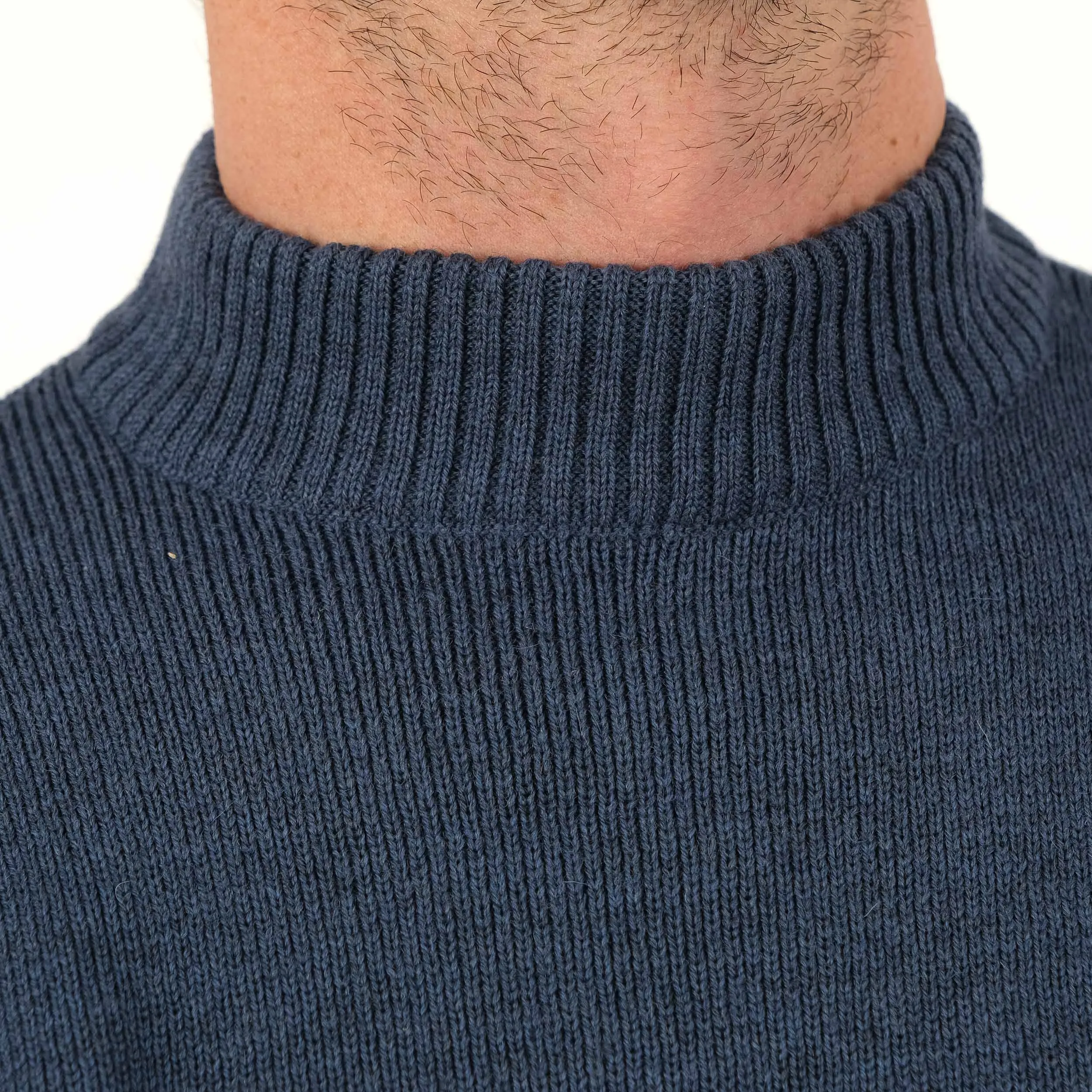 ITALIAN NAVY MOCK SWEATER