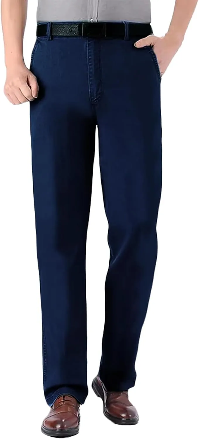 Jett Jeans for Older Men, JettJeans3-Men's Classic Straight Fit Stretch Jeans, Snug Fit & Move with Ease