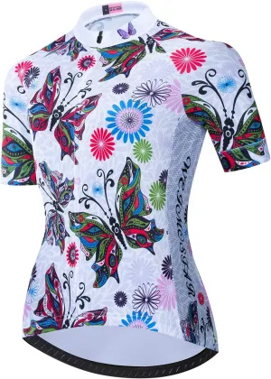JPOJPO Women's Cycling Jersey, Short Sleeve and Bike Clothing Reflective 3-Pockets S-3XL