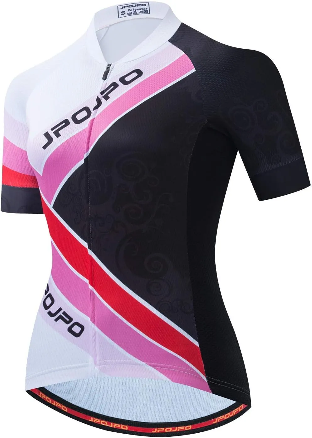 JPOJPO Women's Cycling Jersey, Short Sleeve and Bike Clothing Reflective 3-Pockets S-3XL