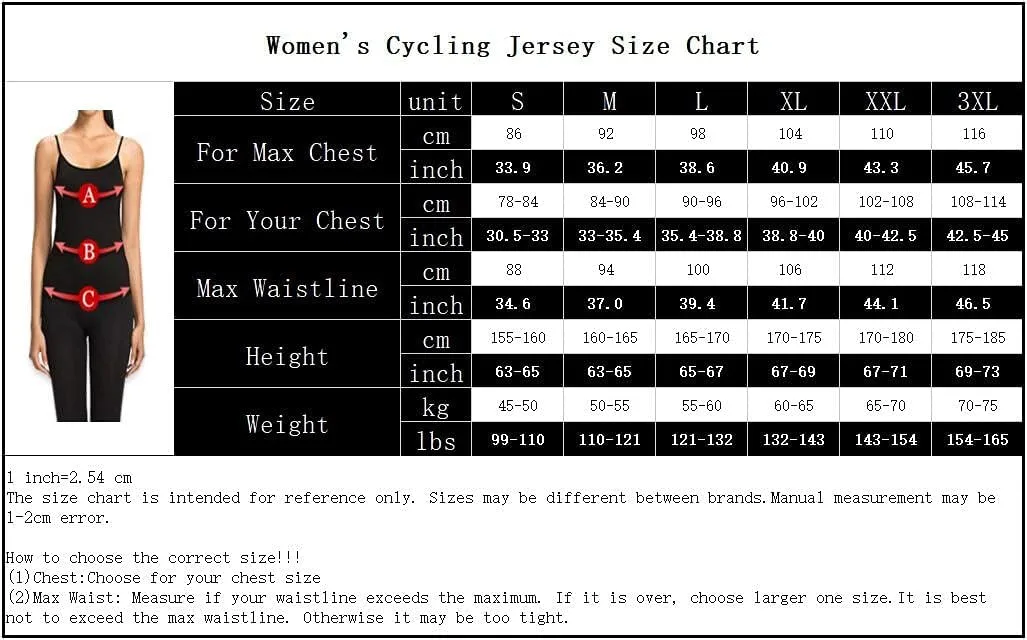 JPOJPO Women's Cycling Jersey, Short Sleeve and Bike Clothing Reflective 3-Pockets S-3XL