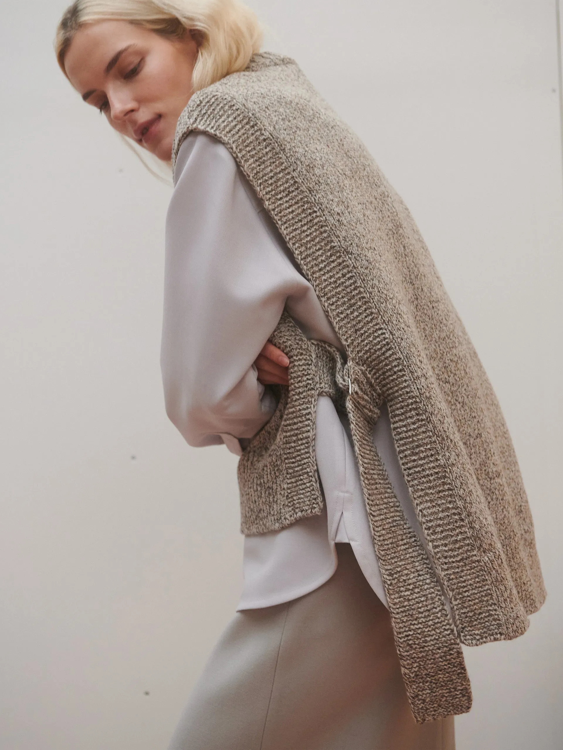 Kalvos tweed merino wool vest