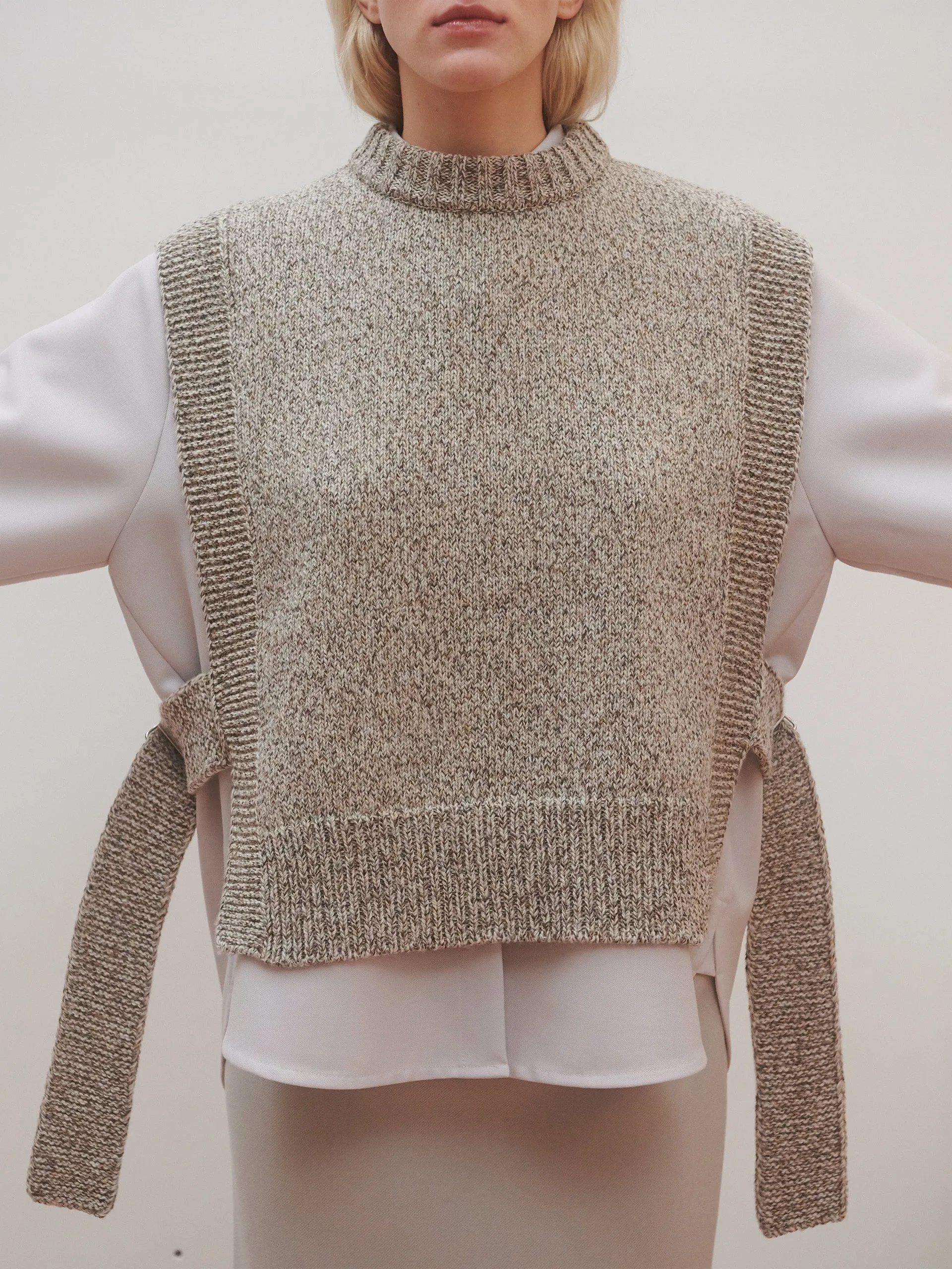 Kalvos tweed merino wool vest