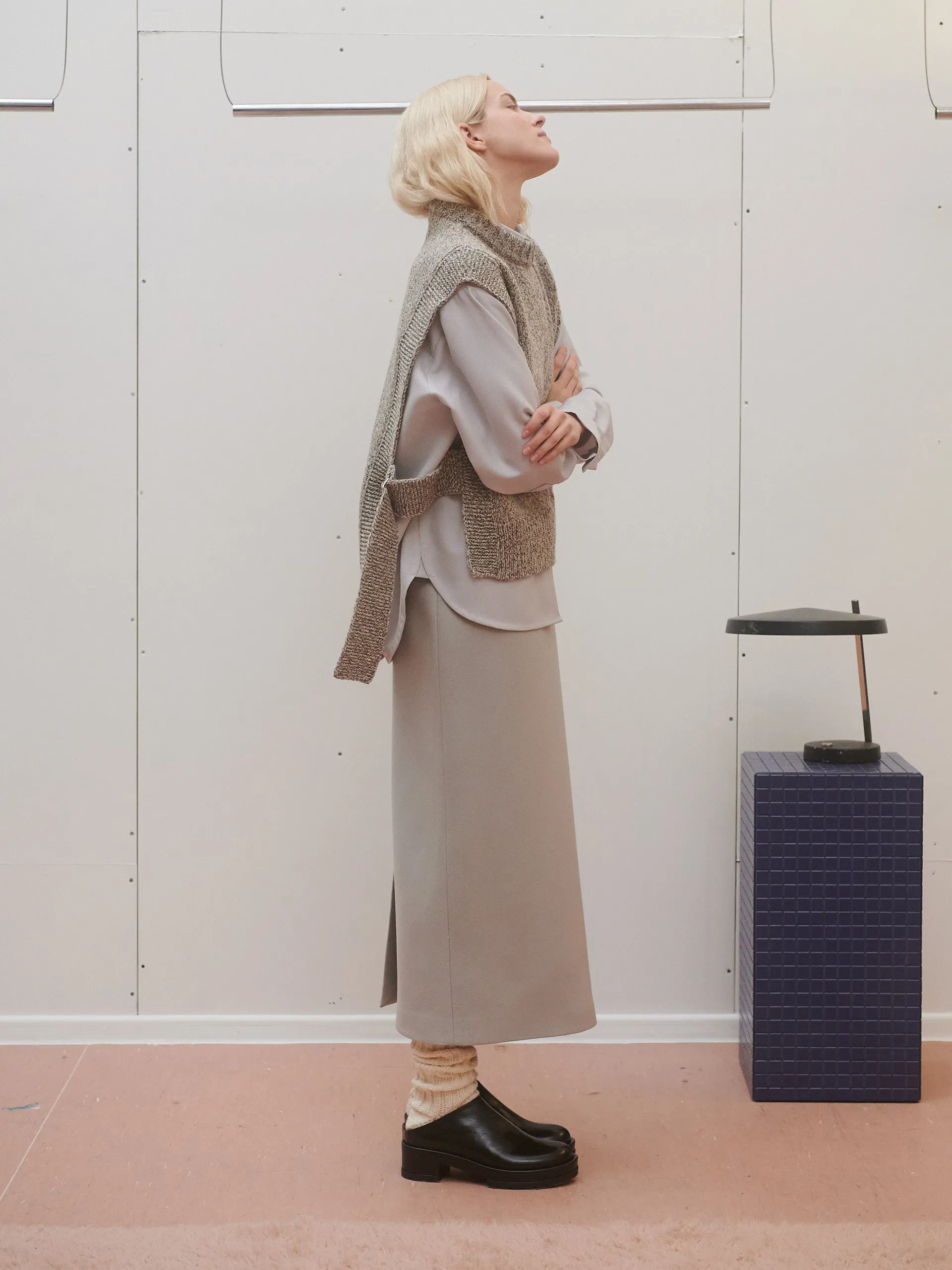 Kalvos tweed merino wool vest