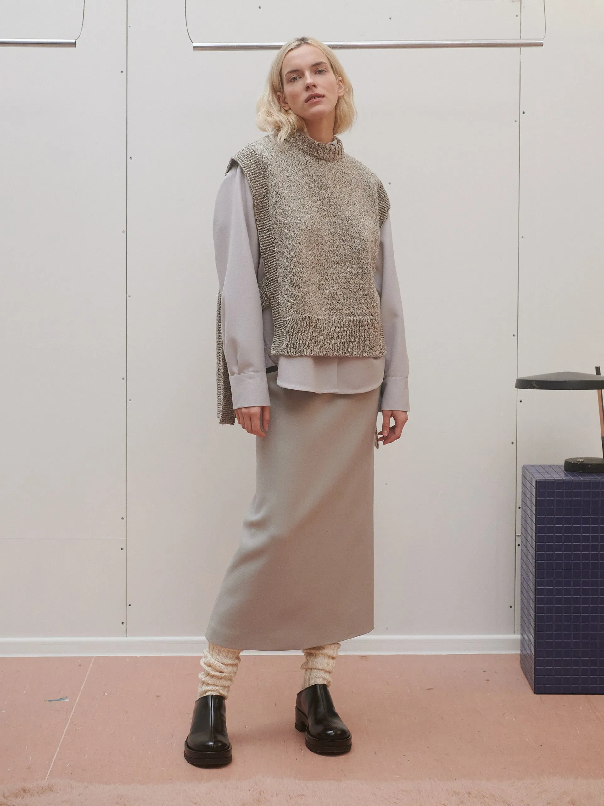 Kalvos tweed merino wool vest