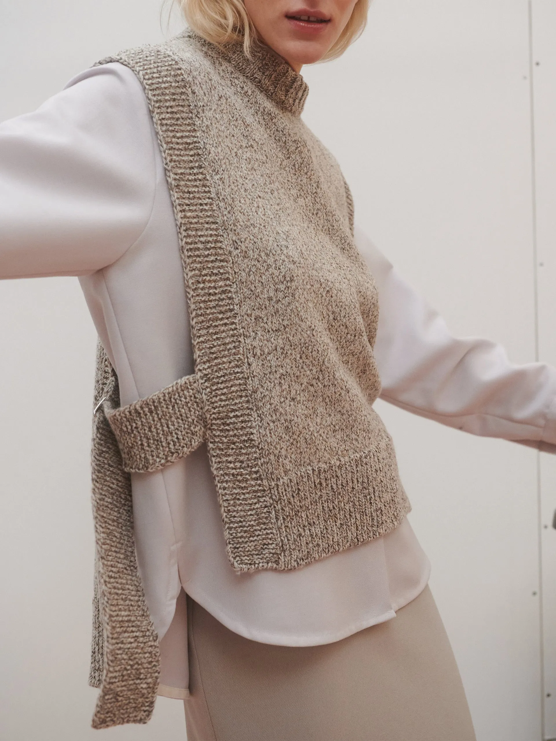 Kalvos tweed merino wool vest