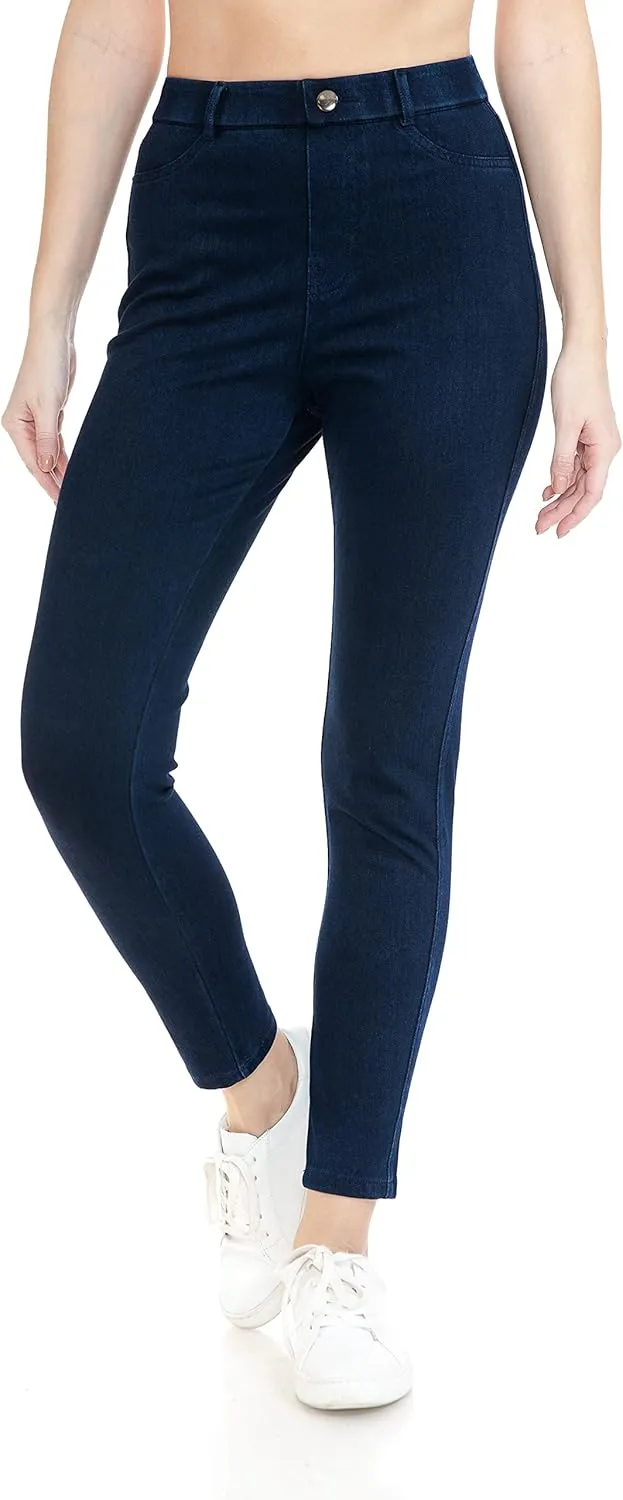 Leggings Depot Women's Stretch Pull-on Skinny Denim Look Jean Leggings (Available in Plus Size)