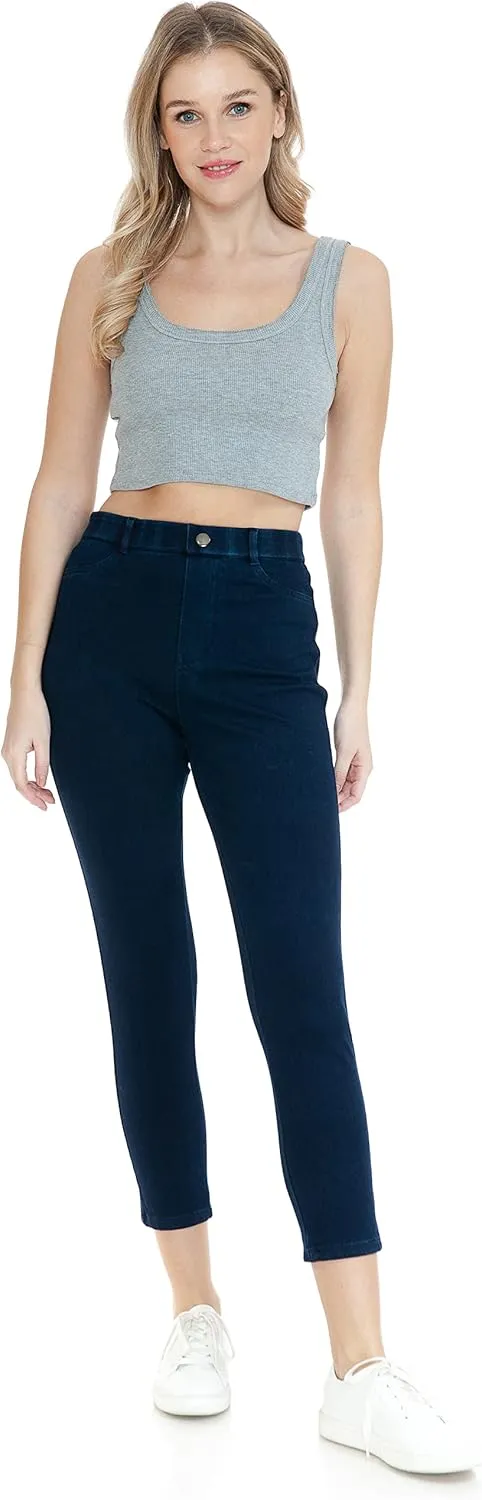 Leggings Depot Women's Stretch Pull-on Skinny Denim Look Jean Leggings (Available in Plus Size)