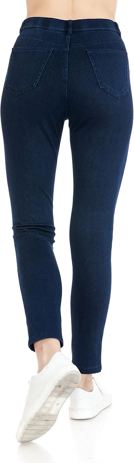 Leggings Depot Women's Stretch Pull-on Skinny Denim Look Jean Leggings (Available in Plus Size)