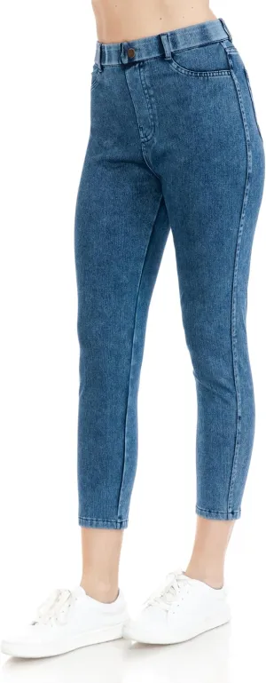 Leggings Depot Women's Stretch Pull-on Skinny Denim Look Jean Leggings (Available in Plus Size)