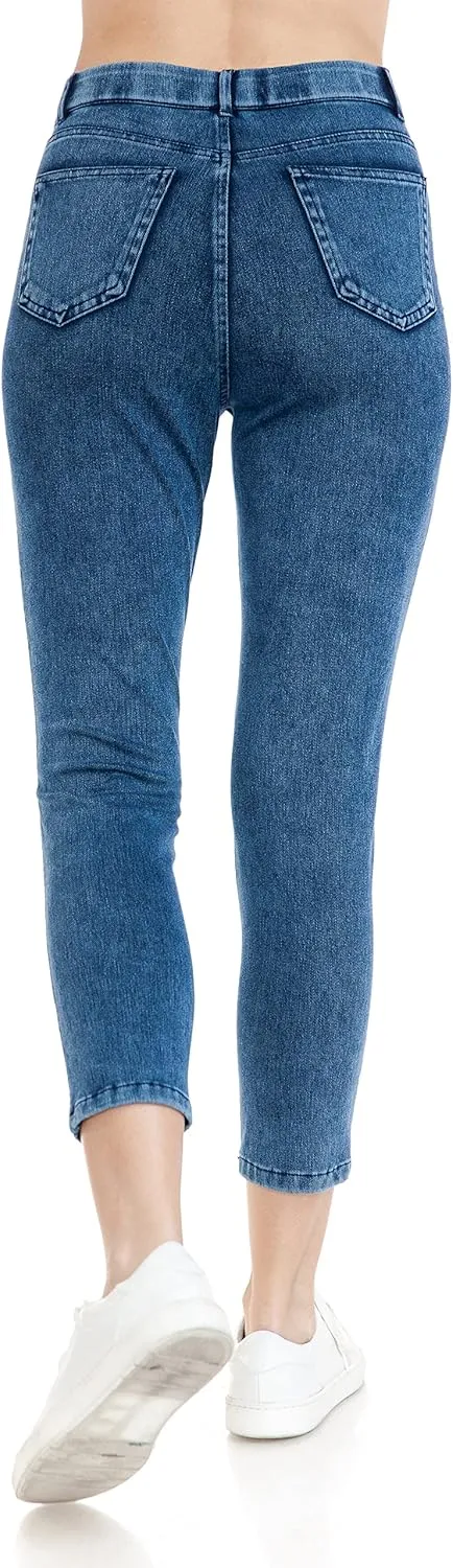 Leggings Depot Women's Stretch Pull-on Skinny Denim Look Jean Leggings (Available in Plus Size)
