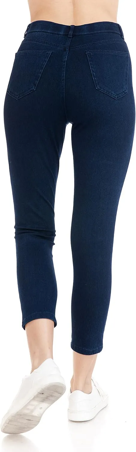 Leggings Depot Women's Stretch Pull-on Skinny Denim Look Jean Leggings (Available in Plus Size)