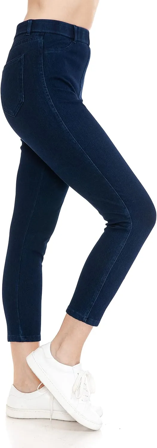 Leggings Depot Women's Stretch Pull-on Skinny Denim Look Jean Leggings (Available in Plus Size)