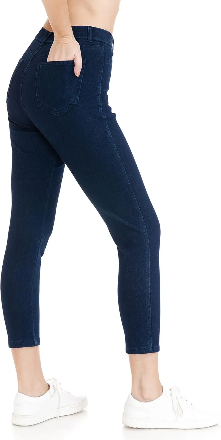 Leggings Depot Women's Stretch Pull-on Skinny Denim Look Jean Leggings (Available in Plus Size)
