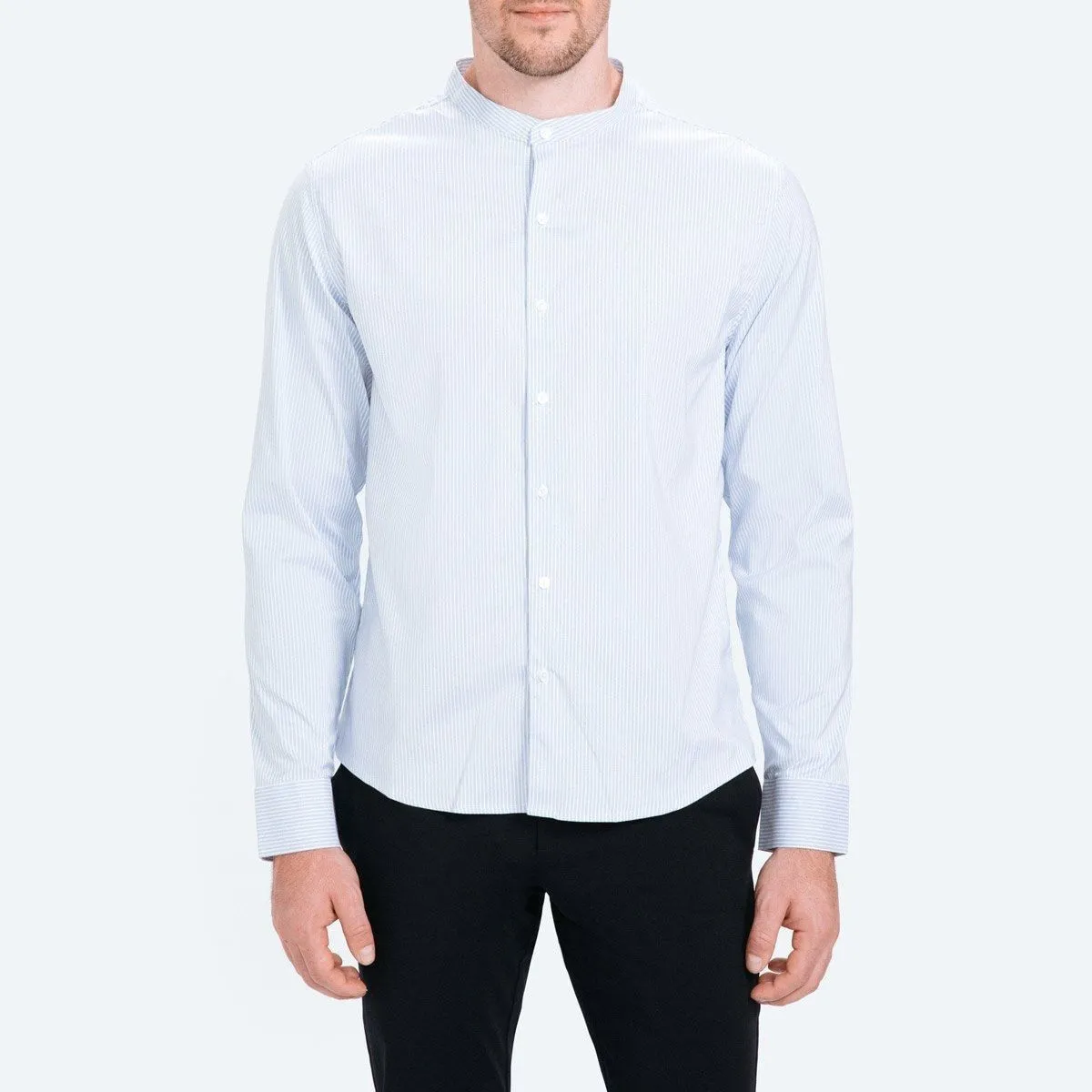 Men's Aero Band Collar - Blue Stripe
