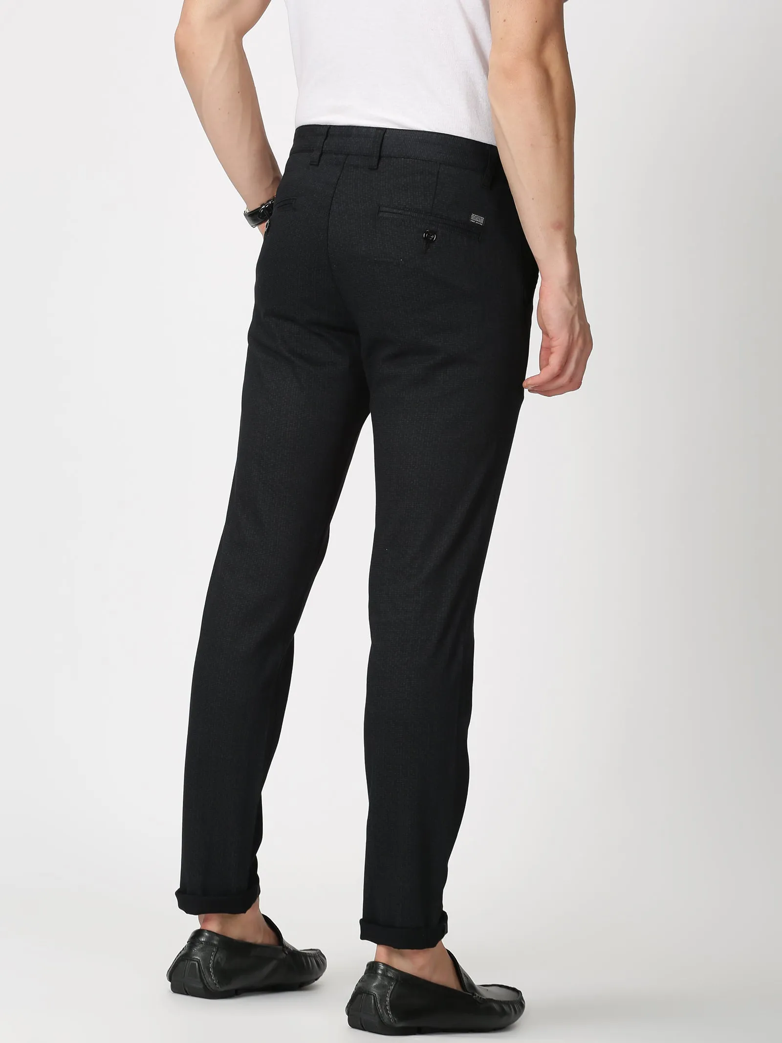 MEN'S BLACK PRINT JASON FIT TROUSER