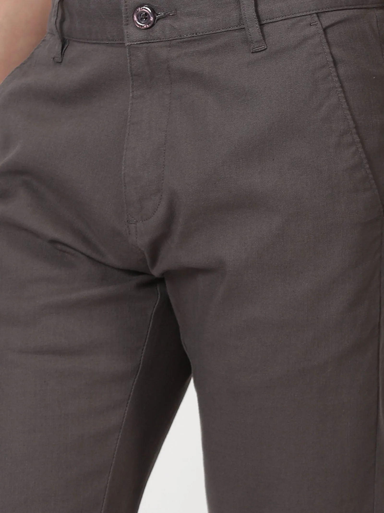 MEN'S DK GREY SOLID JASON FIT TROUSER