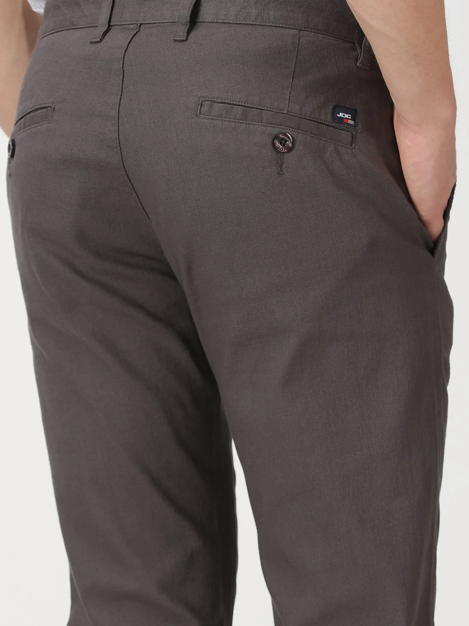 MEN'S DK GREY SOLID JASON FIT TROUSER