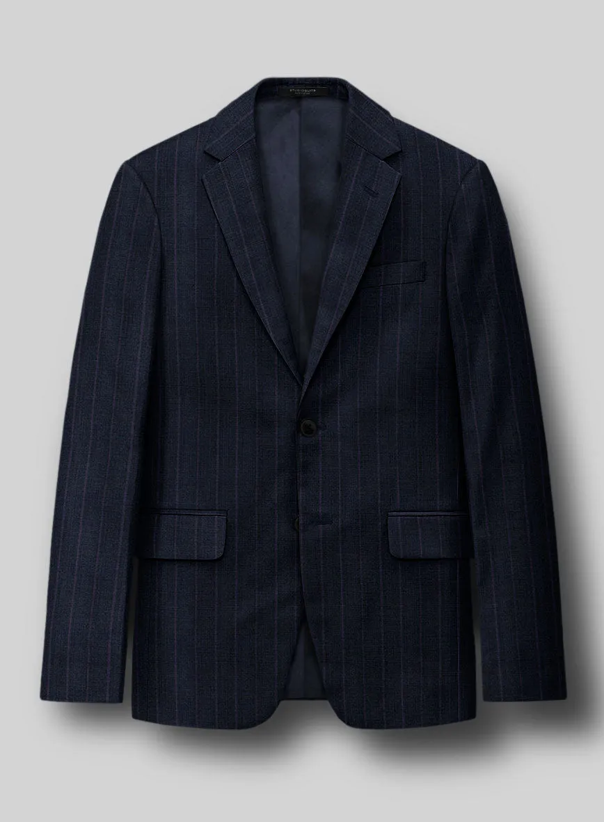 Napolean Gavino Stripe Blue Wool Jacket