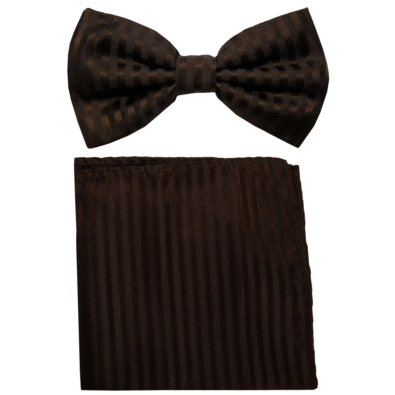 New formal men's pre tied Bow tie & Pocket Square Hankie stripes